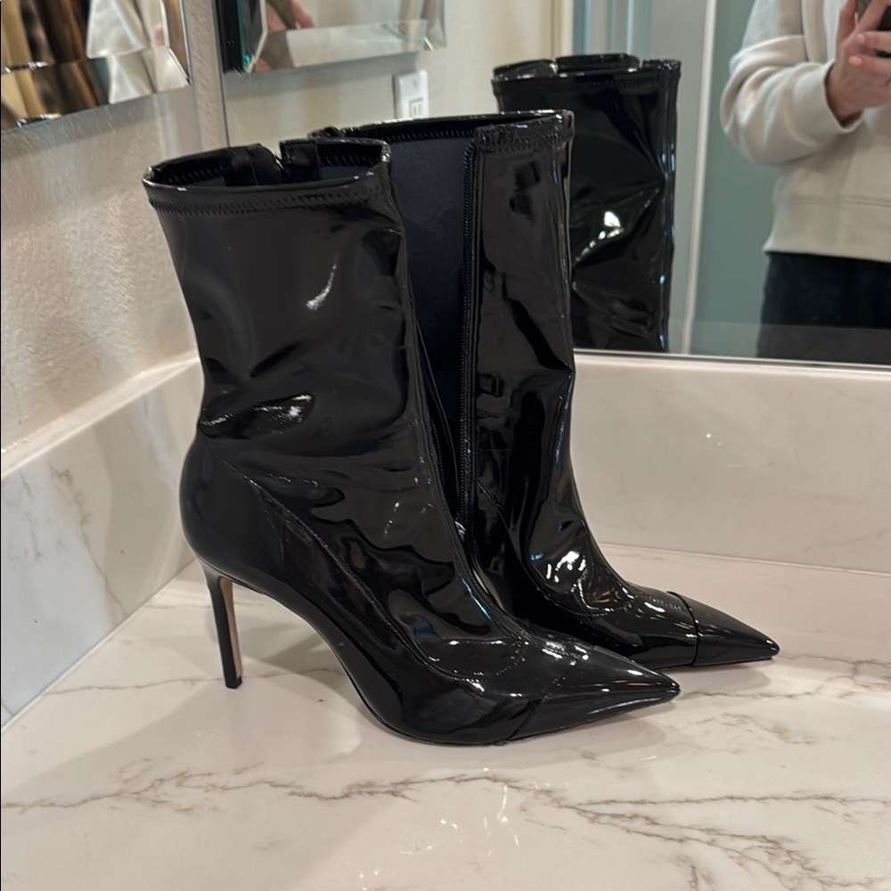 Black Patent Leather SCHUTZ Ankle Boots